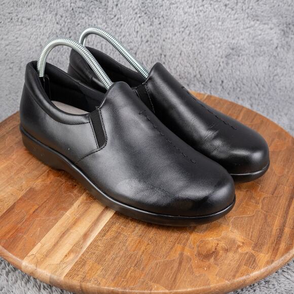 SAS Viva Slip On Loafer Black Leather Women’s Shoes Size 8.5 M Comfort - Picture 1 of 10